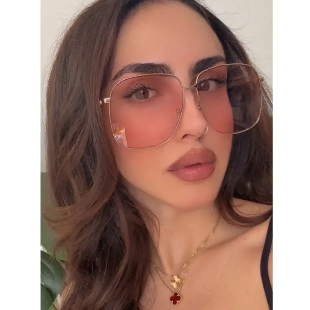 NEW Gucci GG0394S Gold Pink Lens Sunglasses RARE - Picture 2 of 10